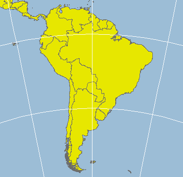 South America, Equidistant Conic