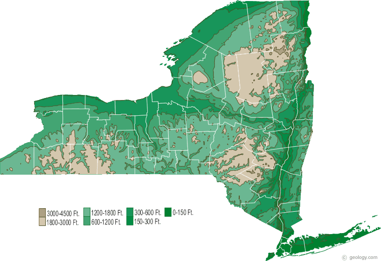 new york state outline map. Geography of New York State