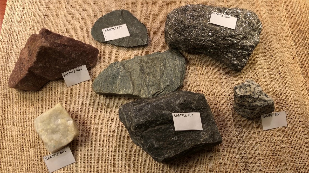 picture of metamorphic rocks speciman tray