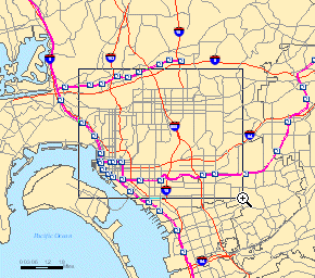Zoom in to San Diego