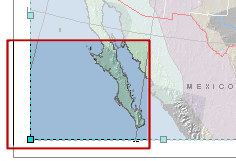 Map showing zoom area for Baja peninsula