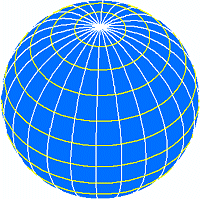The earth covered by a graticule