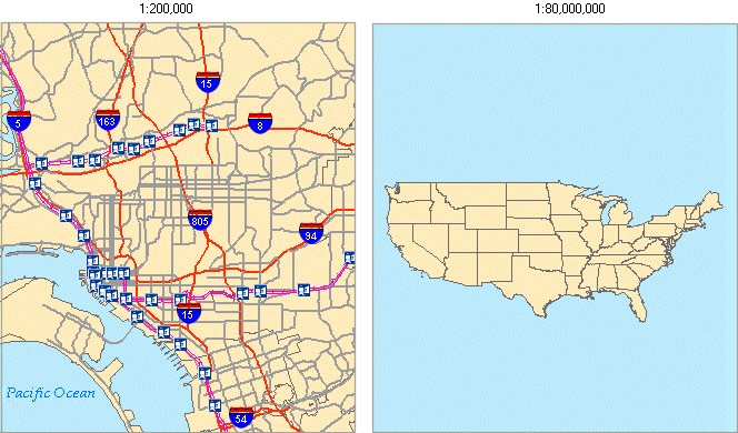 Large-scale and small-scale maps