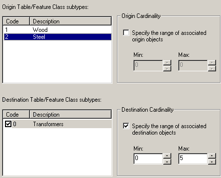 Dialog showing relationship rule for steel poles