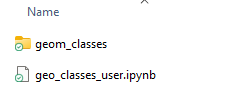 File and Directory structure of the geo_classes package