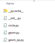 File and Directory structure of the geo_classes package